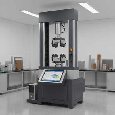 Machine d'essai de tension avec une plage de force d'essai de 0,5 à 500 kN, une précision de vitesse d'essai de ±0,5% et une largeur d'essai maximale de 650 mm pour l'analyse des matériaux