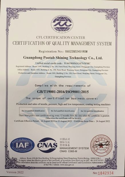 La Chine Perfect International Instruments Co., Ltd certifications