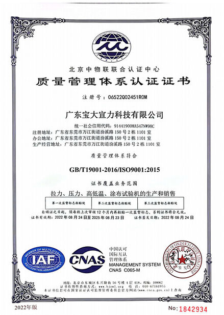La Chine Perfect International Instruments Co., Ltd certifications